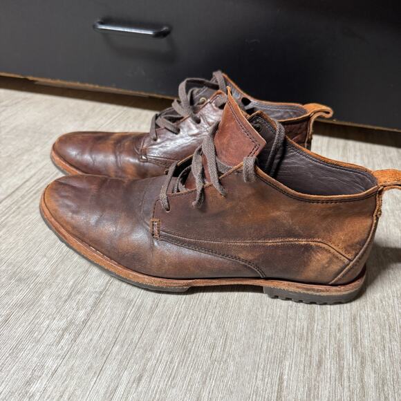 Timberland Men's Chukka Boots Size 9 Distressed Leather Brown Lace Up Casual - Picture 1 of 6
